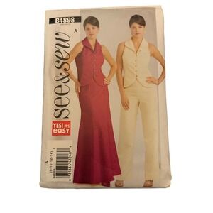 Butterick EASY SEE & SEW B4898 Misses' Top, Skirt & Pants SZ 8-14 UNCUT 2006